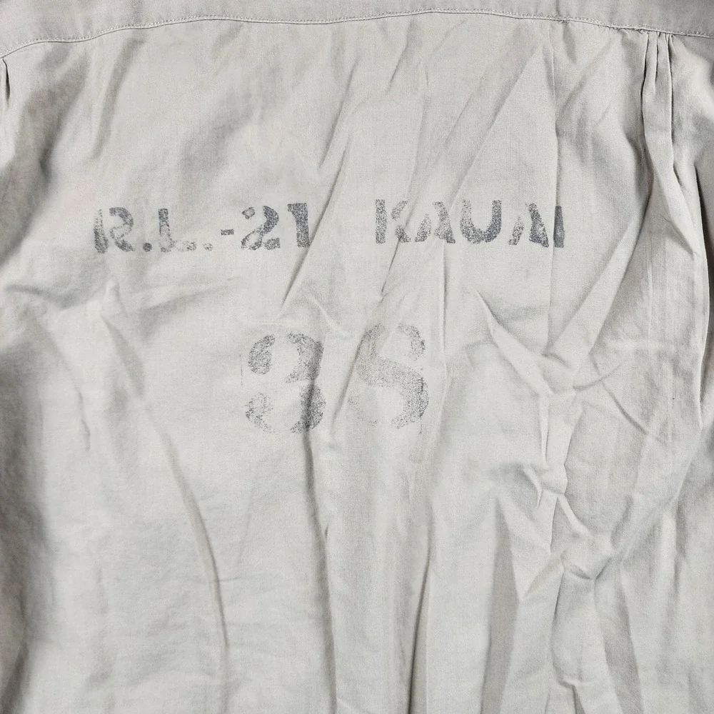 Polo Ralph Lauren Military Shirt‎ Mens L Kauai 35 Stencil Khaki Safari Epaulets